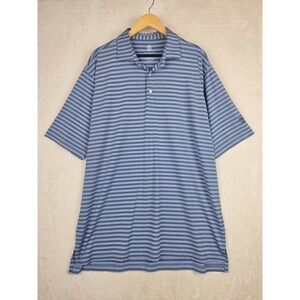 Turtleson Mens Golf Polo XL Blue Striped Preston Trail Performance